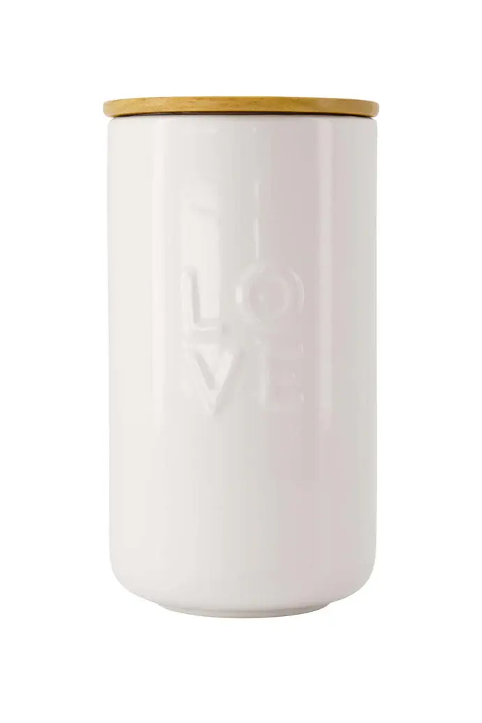 ZUSSS ZUSSS VOORRAADPOT KERAMIEK MET DEKSEL LOVE WIT