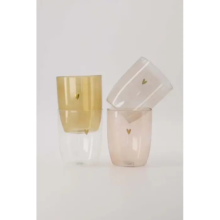 ZUSSS ZUSSS DRINKGLAS HARTJE ROZE