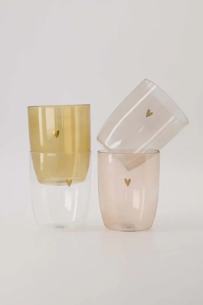 ZUSSS ZUSSS DRINKGLAS HARTJE ROZE