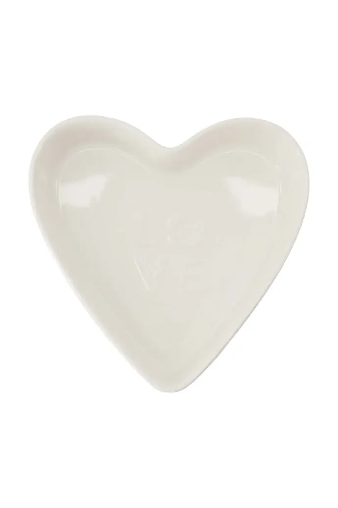 ZUSSS ZUSSS OVENSCHAAL KERAMIEK HARTVORM LOVE GROOT WIT