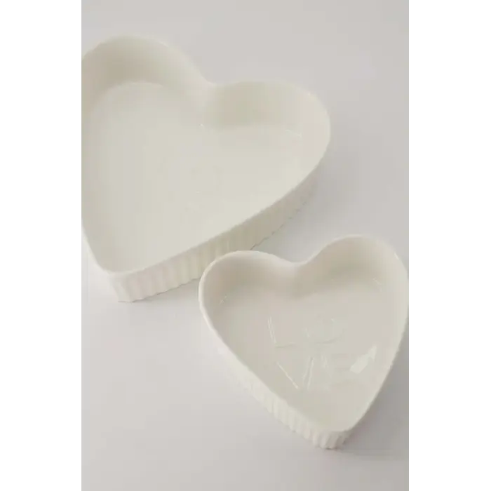 ZUSSS ZUSSS OVENSCHAAL KERAMIEK HARTVORM LOVE GROOT WIT