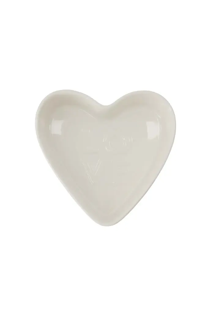 ZUSSS ZUSSS OVENSCHAAL KERAMIEK HARTVORM LOVE KLEIN WIT