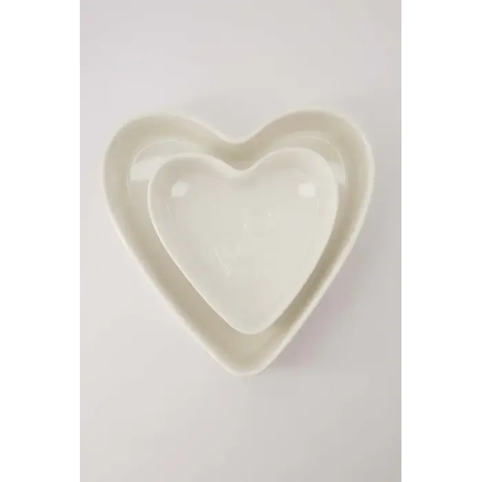 ZUSSS ZUSSS OVENSCHAAL KERAMIEK HARTVORM LOVE KLEIN WIT