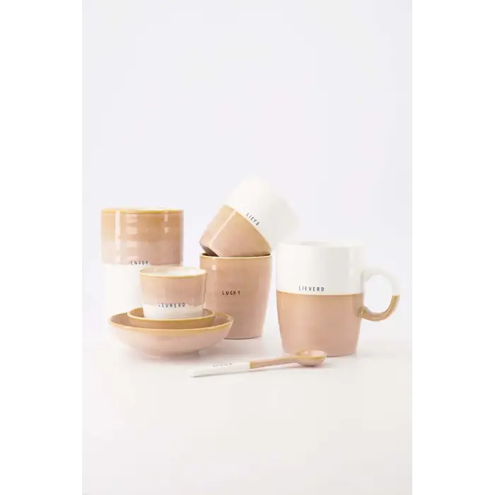 ZUSSS ZUSSS KOFFIEMOK LIEFS WIT / ROZE