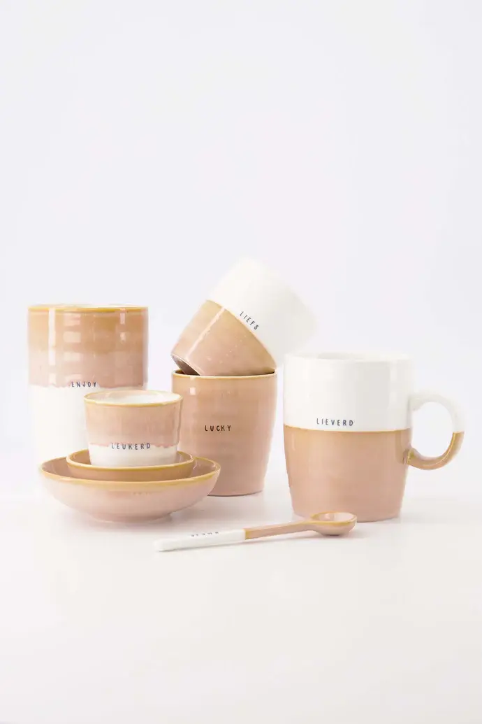 ZUSSS ZUSSS KOFFIEMOK LIEFS WIT / ROZE