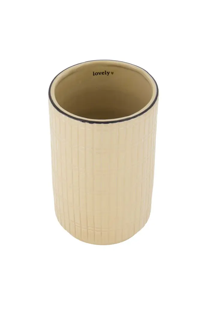 ZUSSS ZUSSS VAAS KERAMIEK RELIEF LOVELY ZAND