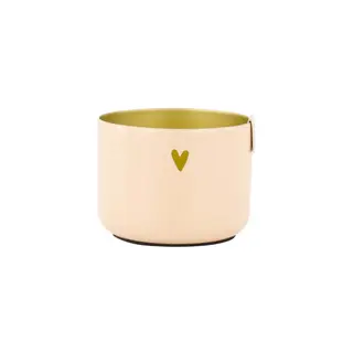 ZUSSS ZUSSS WAXINELICHTHOUDER METAAL HARTJE ROZE/ GOUD