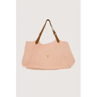 ZUSSS ZUSSS LOVE TOTE BAG MET LEREN DETAILS CRISPY PINK