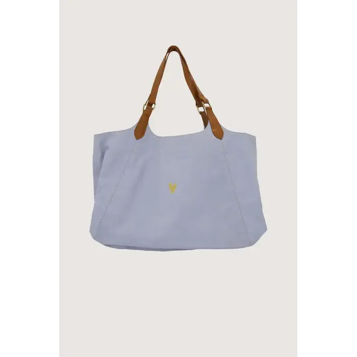ZUSSS ZUSSS LOVE TOTE BAG MET LEREN DETAILS SKY BLUE