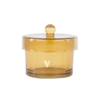 ZUSSS ZUSSS BEWAARPOT GLAS MET DEKSEL HARTJE TRANSPARANT / GOUD