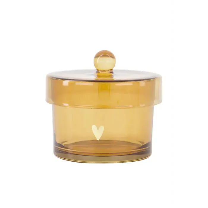 ZUSSS ZUSSS BEWAARPOT GLAS MET DEKSEL HARTJE TRANSPARANT / GOUD