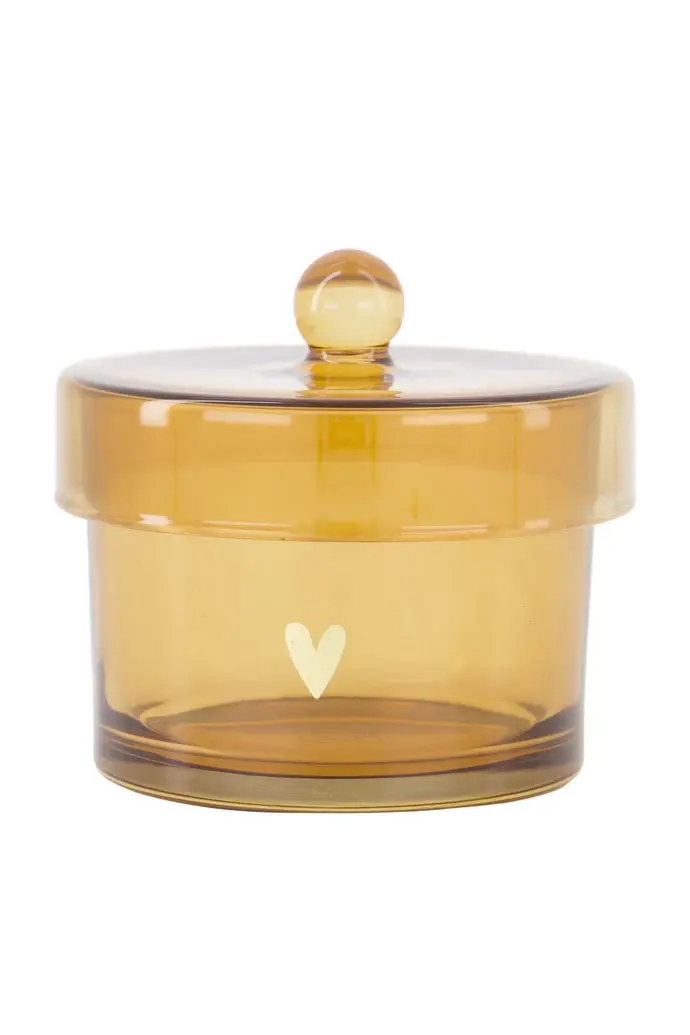 ZUSSS ZUSSS BEWAARPOT GLAS MET DEKSEL HARTJE TRANSPARANT / GOUD