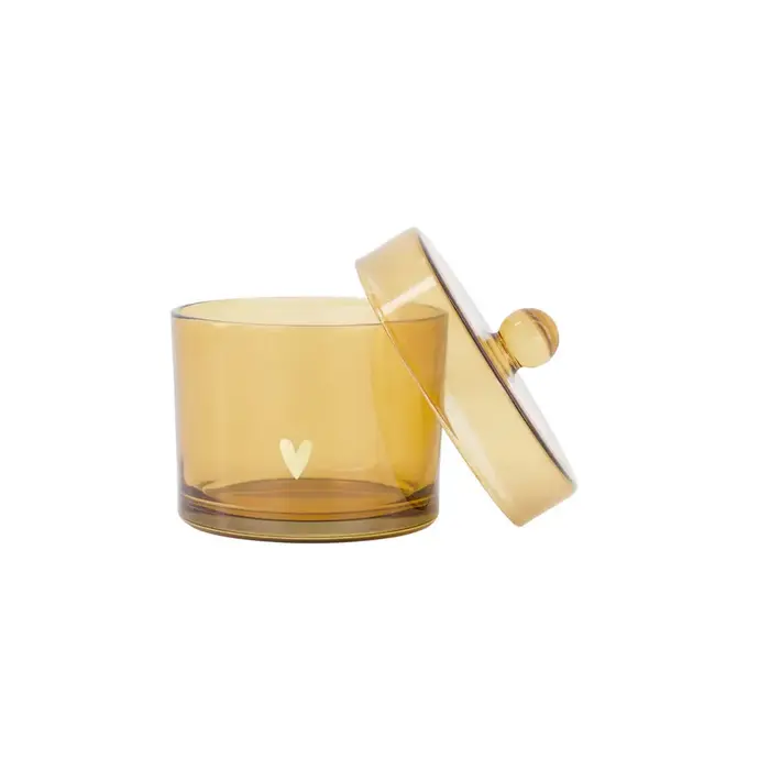 ZUSSS ZUSSS BEWAARPOT GLAS MET DEKSEL HARTJE TRANSPARANT / GOUD