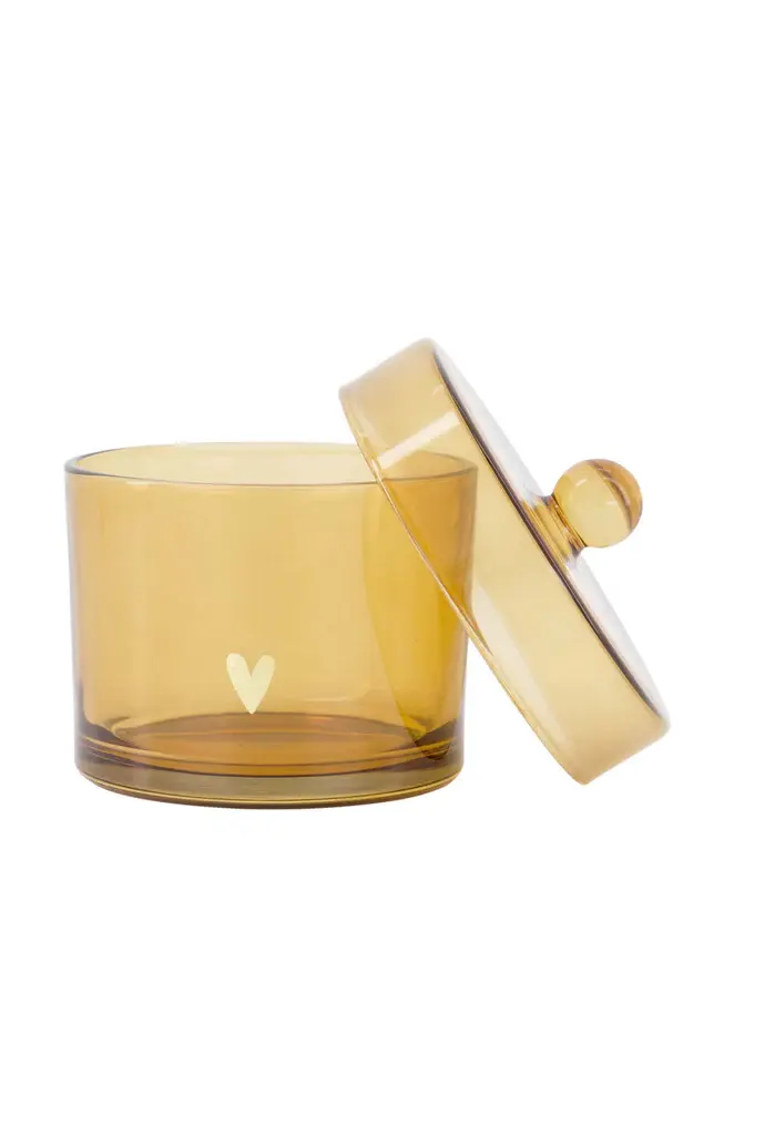 ZUSSS ZUSSS BEWAARPOT GLAS MET DEKSEL HARTJE TRANSPARANT / GOUD
