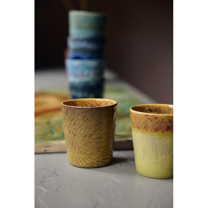 HK LIVING 70S CERAMICS VAN GOGH COFFEE MUGS SUNFLOWERS (SET OF 2)