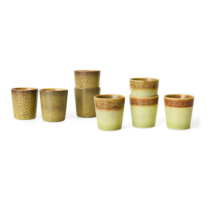 HK LIVING 70S CERAMICS VAN GOGH COFFEE MUGS SUNFLOWERS (SET OF 2)