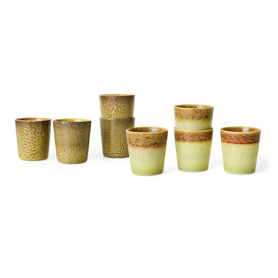 HK LIVING 70S CERAMICS VAN GOGH COFFEE MUGS SUNFLOWERS (SET OF 2)