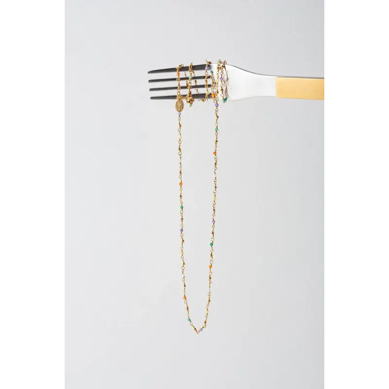 MURIELLE PERROTTI PERROTTI KETTING RIVE GOLD MULTI ZIRKONIUM MIX