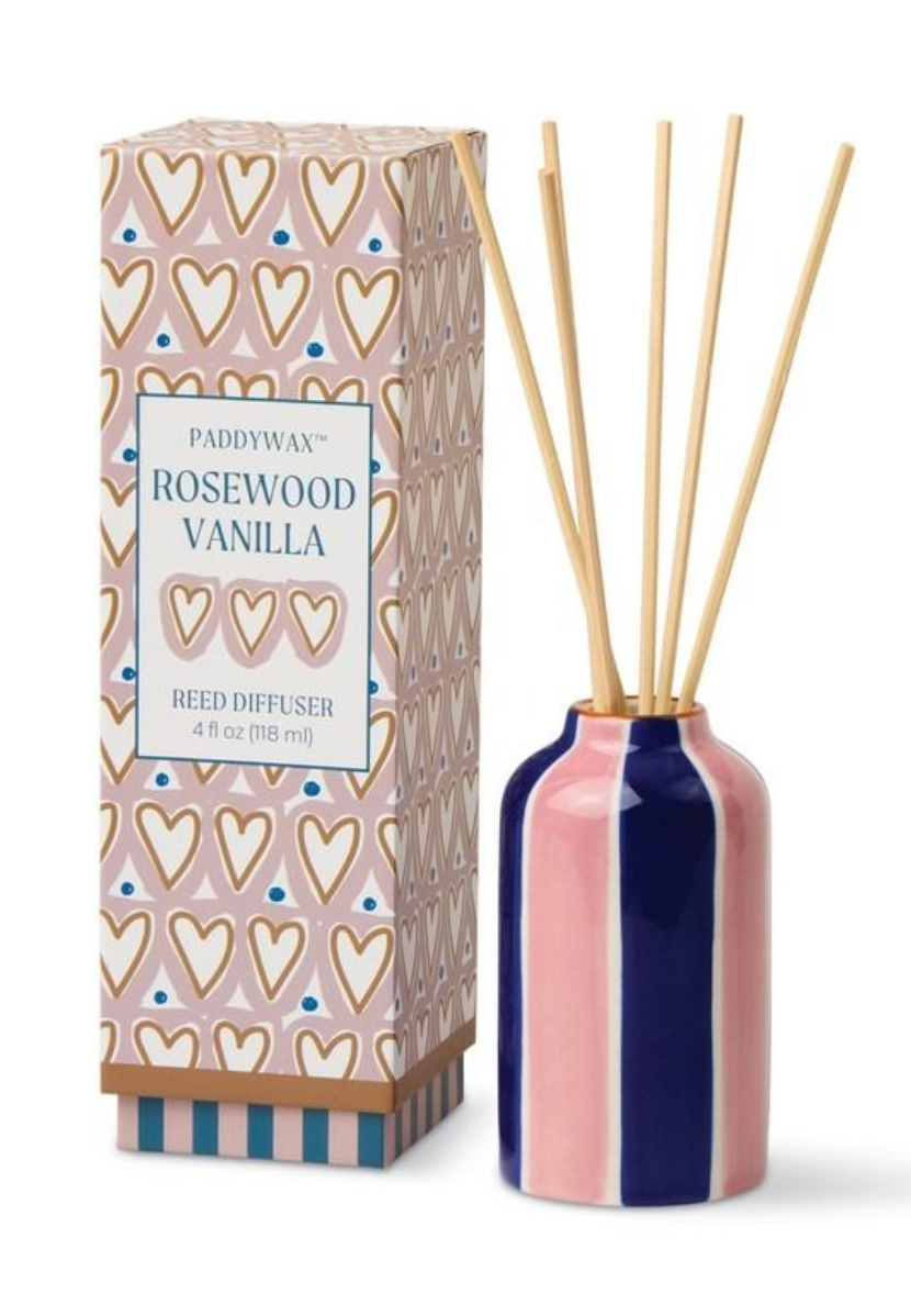 PADDYWAX PADDYWAX DIFFUSER CERAMIC HEARTS ROSEWOOD VANILLA