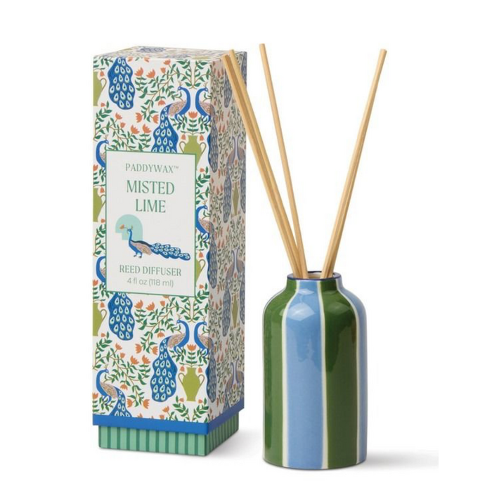 PADDYWAX PADDYWAX DIFFUSER CERAMIC  PEACOCK MISTED LIME
