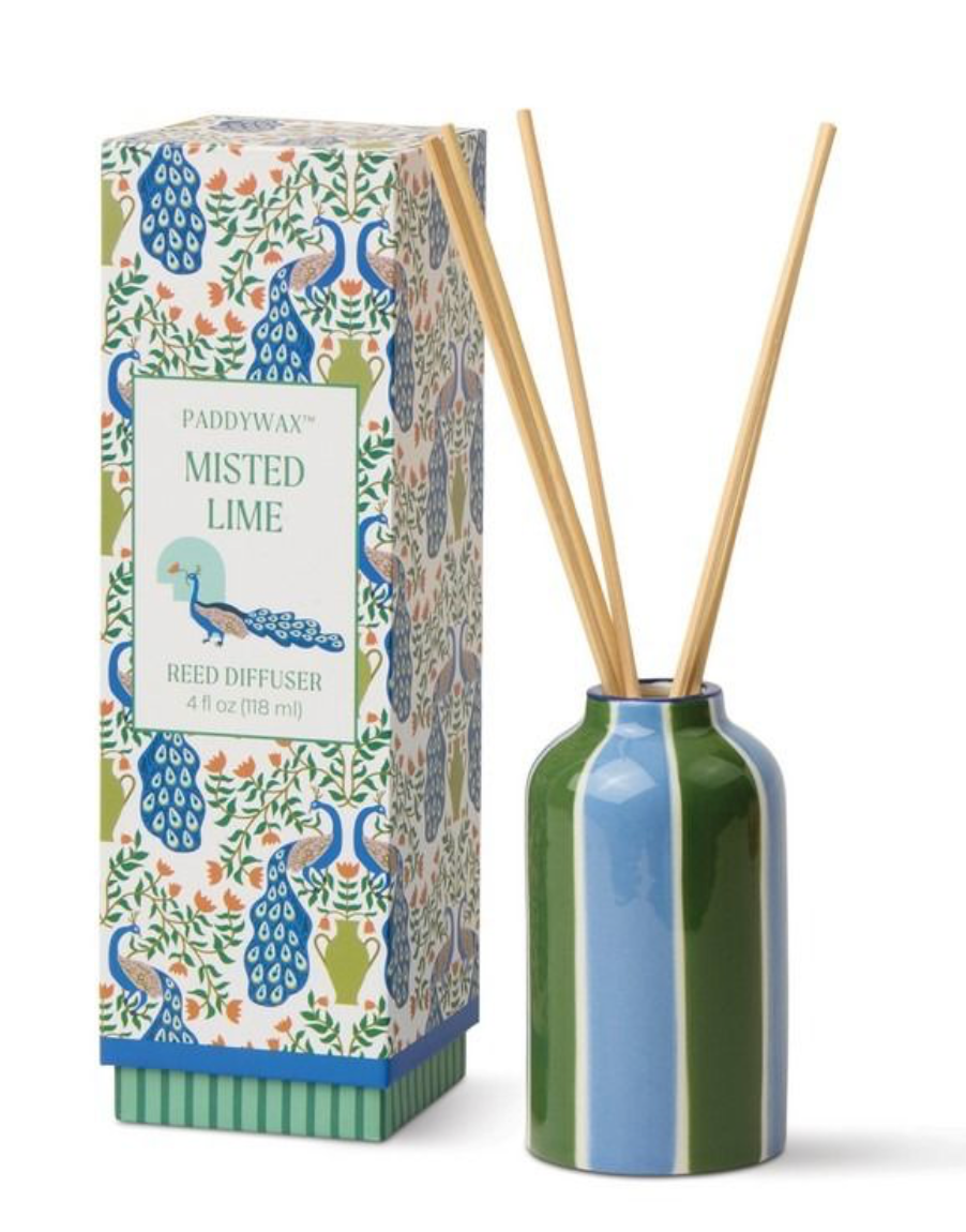 PADDYWAX PADDYWAX DIFFUSER CERAMIC  PEACOCK MISTED LIME
