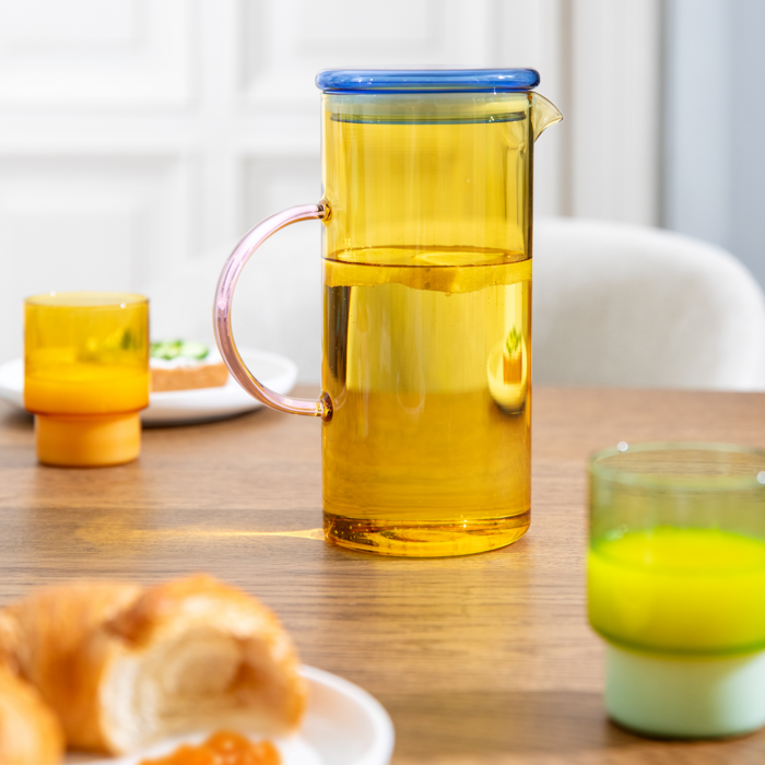 REMEMBER REMEMBER GLASS JUG FRED YELLOW