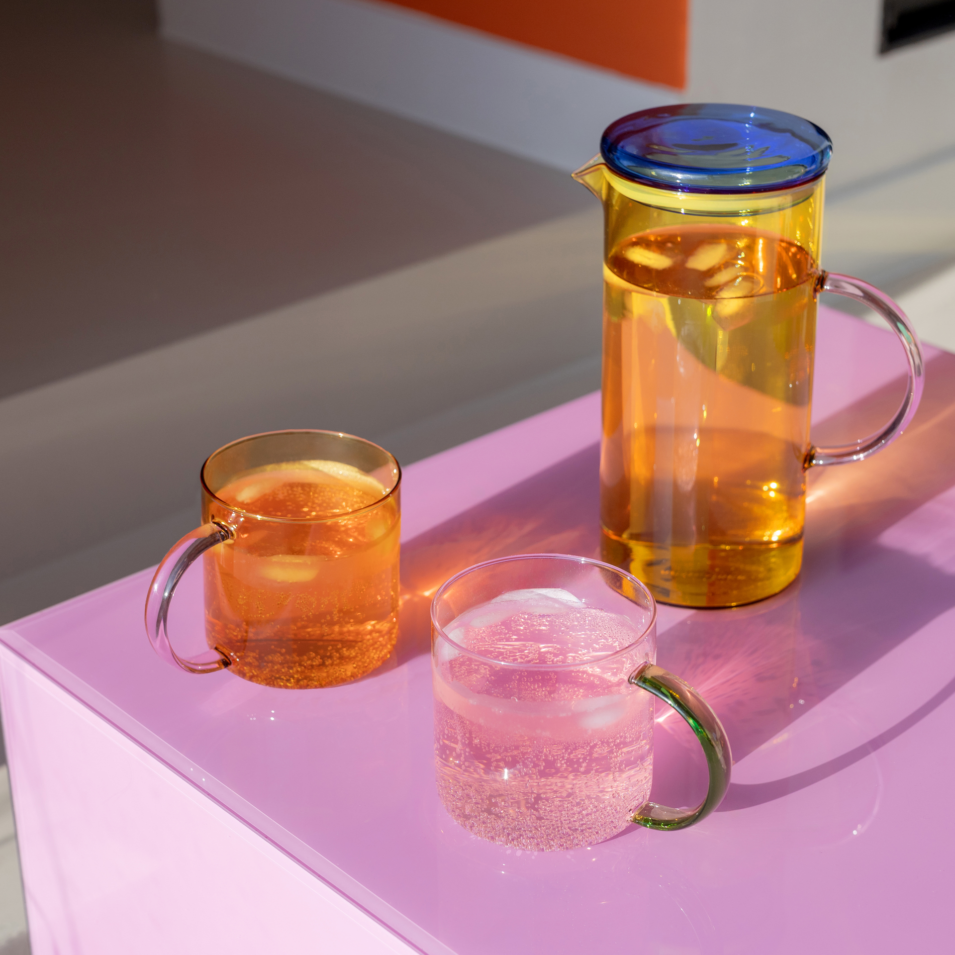 REMEMBER REMEMBER GLASS JUG FRED YELLOW