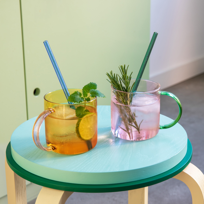 REMEMBER REMEMBER GLASS MUGS FRED ROSE-YELLOW (SET OF 2)