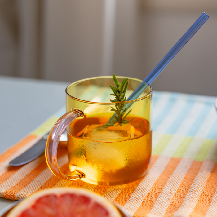 REMEMBER REMEMBER GLASS MUGS FRED ROSE-YELLOW (SET OF 2)