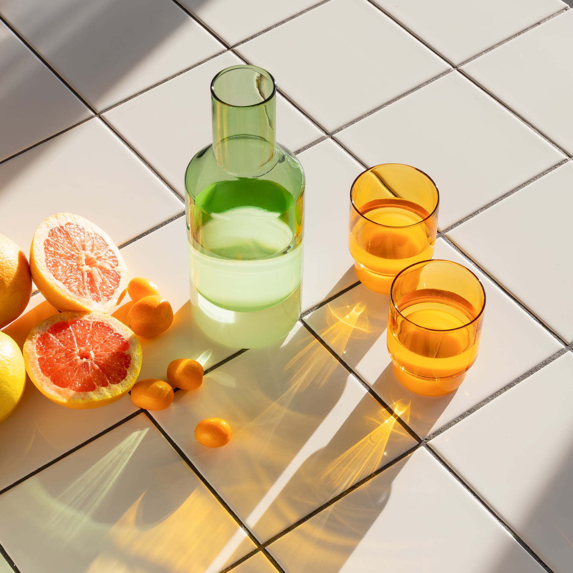 REMEMBER REMEMBER DRINKING GLASSES JILL YELLOW (SET OF 2)