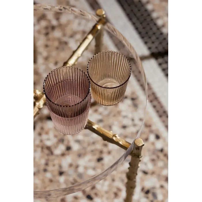 PAVEAU PAVEAU RIBBED BROOME GLASS (BORDEAUX)