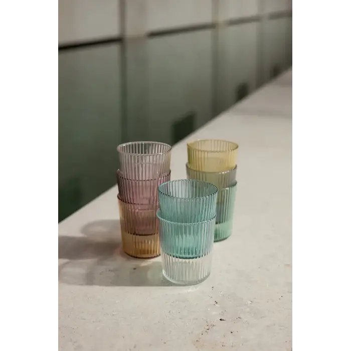PAVEAU PAVEAU RIBBED BROOME GLASS (BORDEAUX)