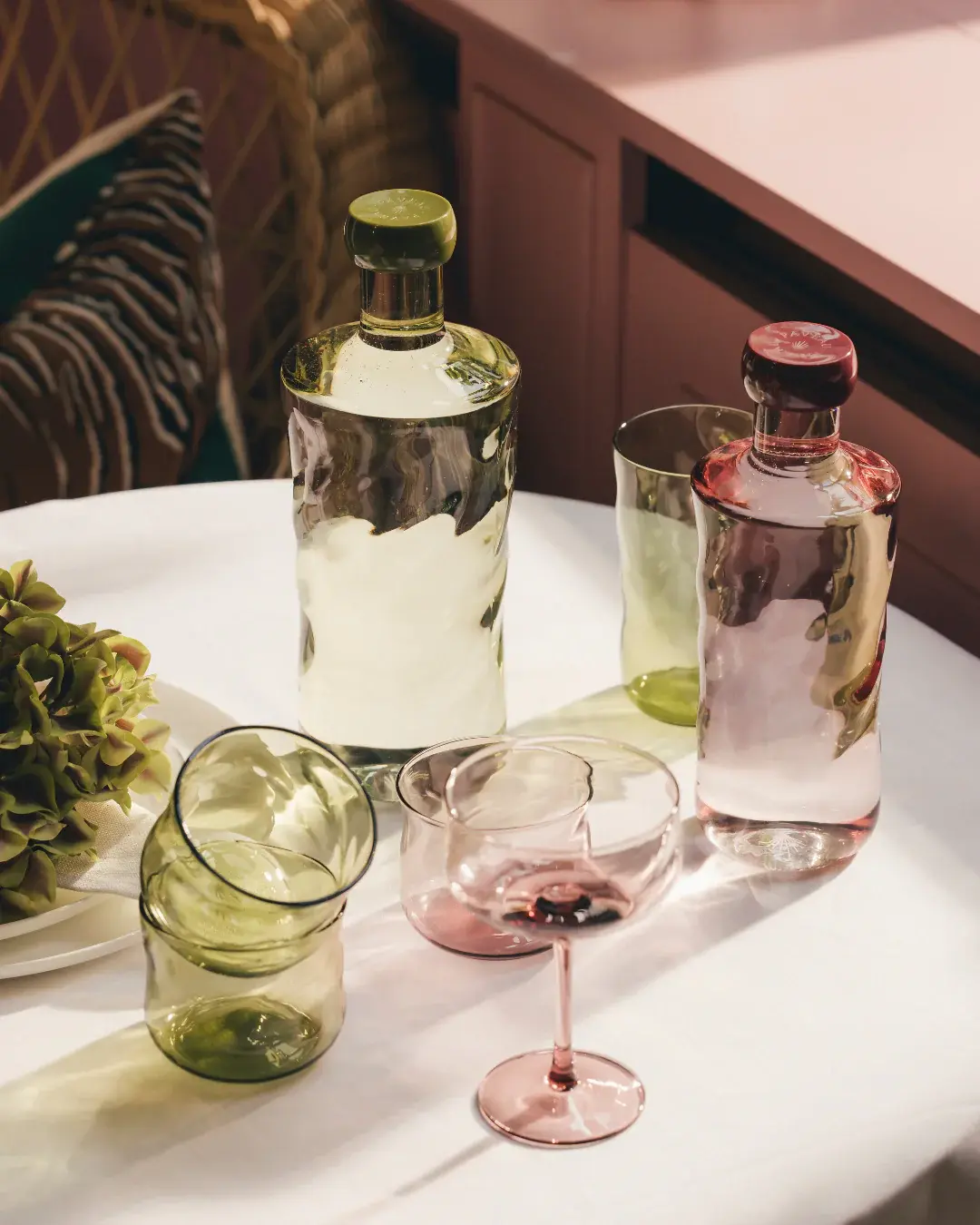 PAVEAU PAVEAU SWIRL TUMBLER GLASSES MOSS