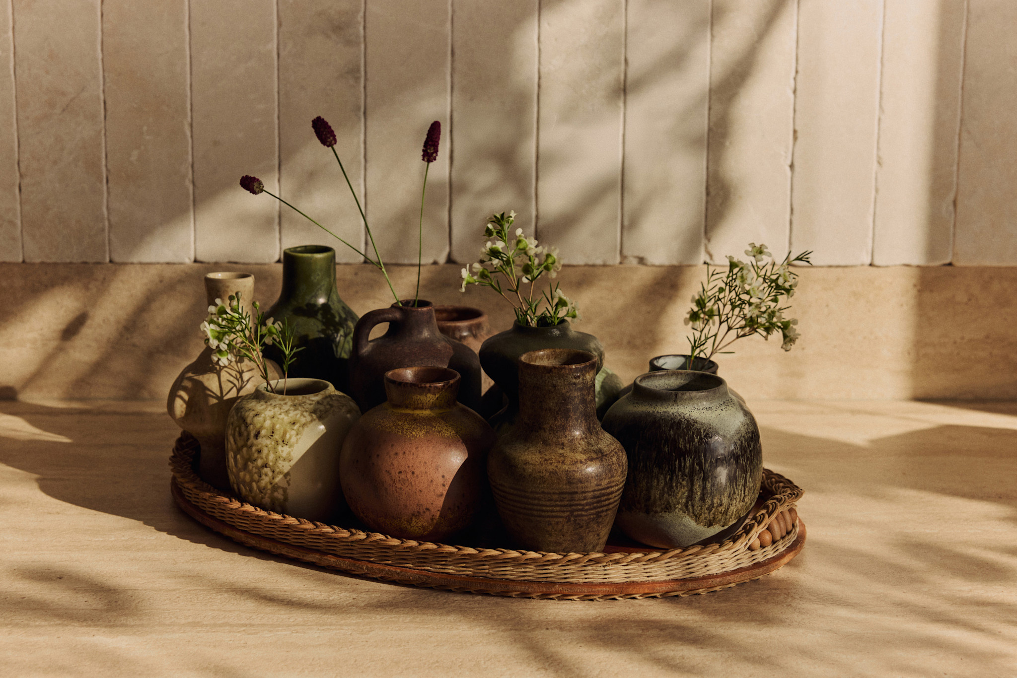 HK LIVING 70S CERAMICS SMALL VASES PURSUIT (SET OF 5)