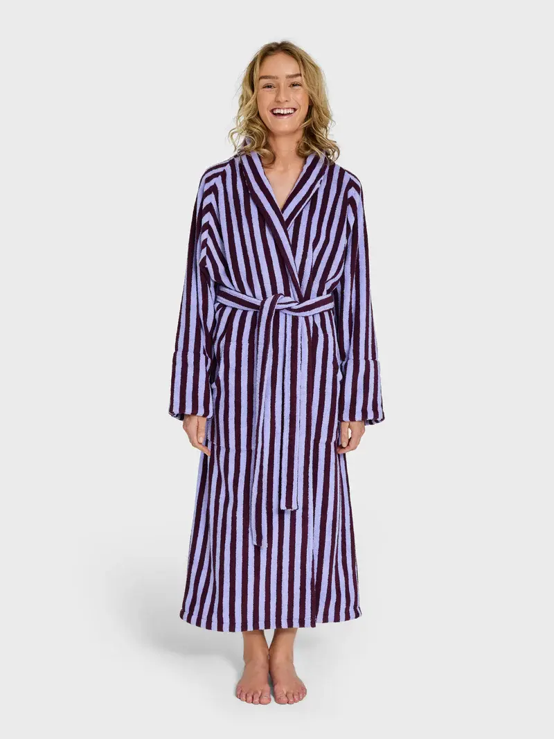 BONGUSTA BONGUSTA NARAM BATHROBE WINE & LAVENDER BLUE S/M