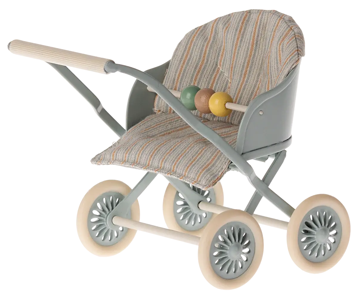 MAILEG MAILEG STROLLER BABY MOUSE BLUE