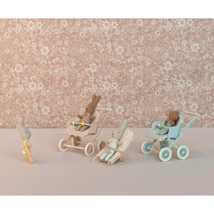 MAILEG MAILEG STROLLER BABY MOUSE BLUE