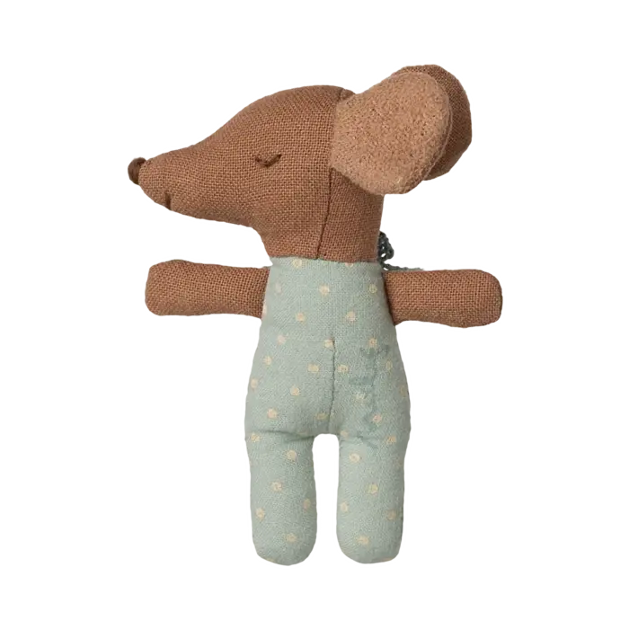 MAILEG MAILEG SLEEPY WAKEY BABY MOUSE  IN MATCHBOX BLUE