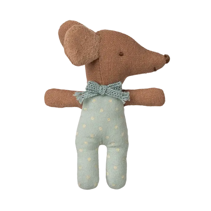 MAILEG MAILEG SLEEPY WAKEY BABY MOUSE  IN MATCHBOX BLUE