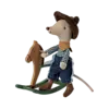 MAILEG COWBOY MOUSE ON ROCKING HORSE