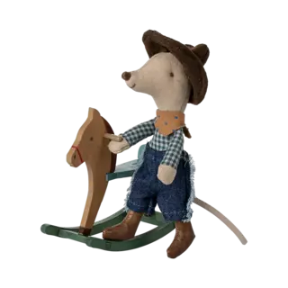 MAILEG MAILEG COWBOY MOUSE ON ROCKING HORSE