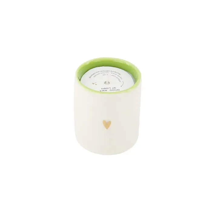 ZUSSS ZUSSS GEURKAARS KERAMIEK HARTJE VAN GOUD WIT / LICHTGROEN