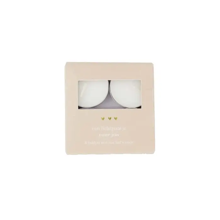 ZUSSS ZUSSS WAXINELICHTJES IN DOOSJE EEN LICHTPUNTJE VOOR JOU ZAND