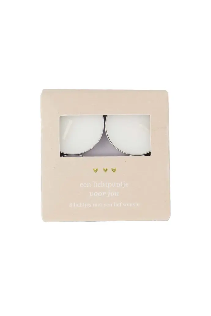 ZUSSS ZUSSS WAXINELICHTJES IN DOOSJE EEN LICHTPUNTJE VOOR JOU ZAND