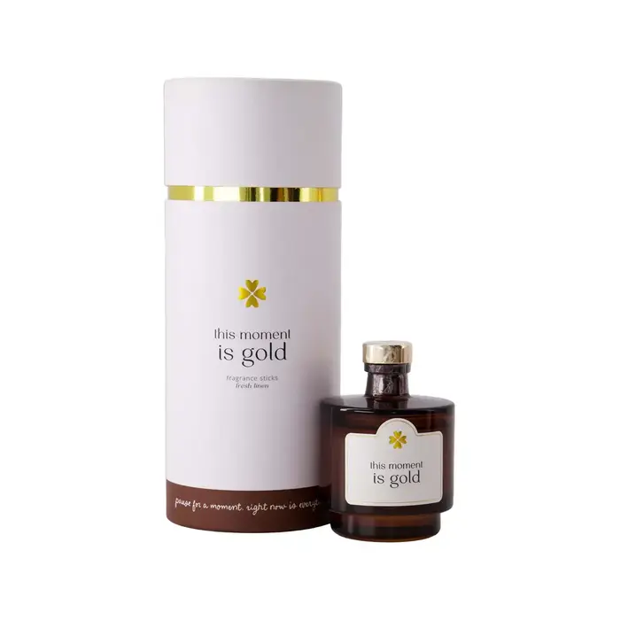 ZUSSS ZUSSS GEURSTOKJES IN KOKER THIS MOMENT IS GOLD WIT / BRUIN