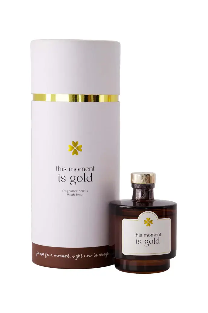 ZUSSS ZUSSS GEURSTOKJES IN KOKER THIS MOMENT IS GOLD WIT / BRUIN