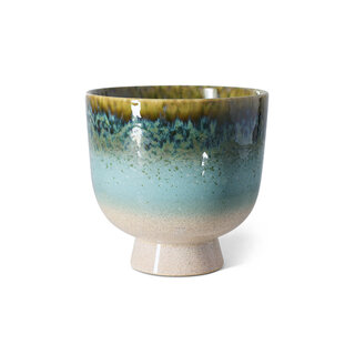 HK LIVING 70S CERAMICS RETRO FLOWER POT LAGOON