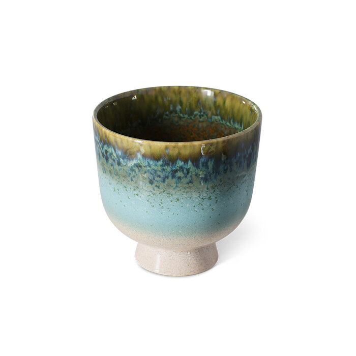HK LIVING 70S CERAMICS RETRO FLOWER POT LAGOON