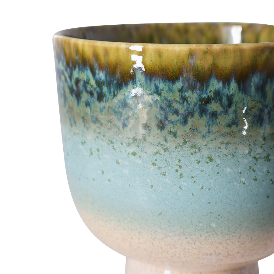 HK LIVING 70S CERAMICS RETRO FLOWER POT LAGOON