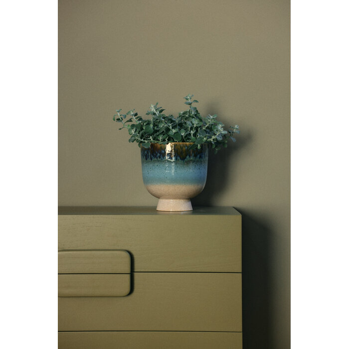 HK LIVING 70S CERAMICS RETRO FLOWER POT LAGOON